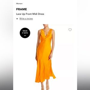FRAME LACE UP DRESS NECTAR SIZE SMALL WORN ONCE STILL HAVE ORIGINAL TAG